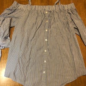 Off shoulder striped shirt (worn once)